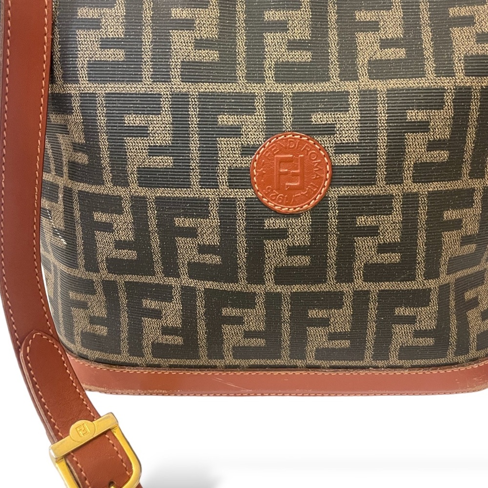 Fendi Black and Brown Logo Crossbody Bag - Picture 11 of 13